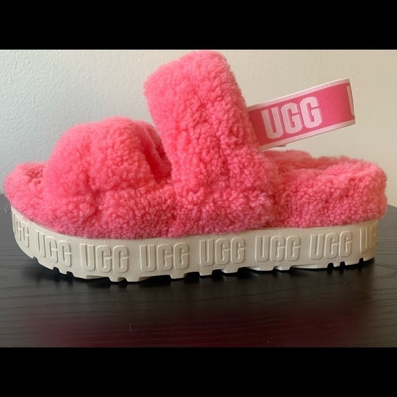NEW UGG WOMENS OH FLUFFITA PINK ROSE SLIDES S/N 1120876. # Slipper Sandal - Picture 3 of 9